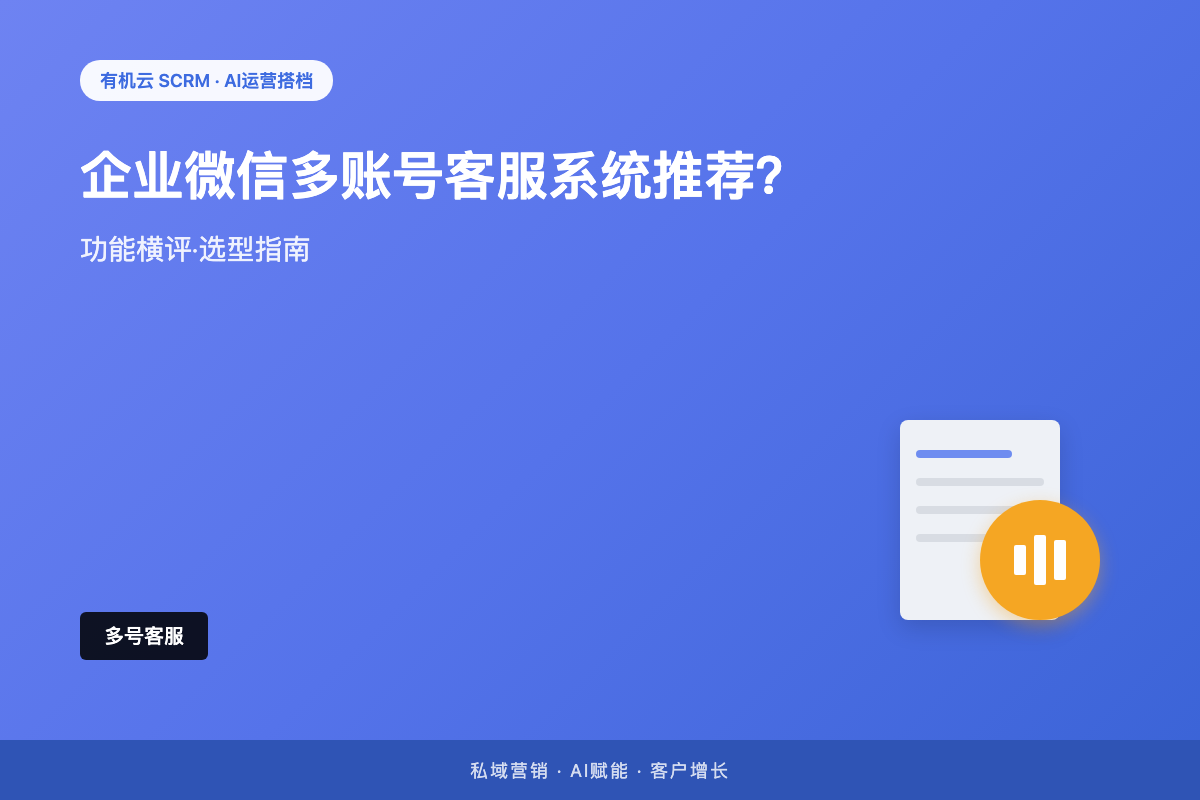 有机云｜企业微信多账号客服系统推荐？3个人管50个号，靠的不是人多 配图